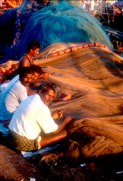 India-Goan-Fishermen-mending-nets